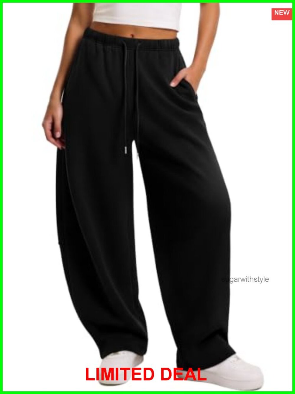 Barrel Sweatpants Women Wide Leg Baggy Comfy Flowy Pull On